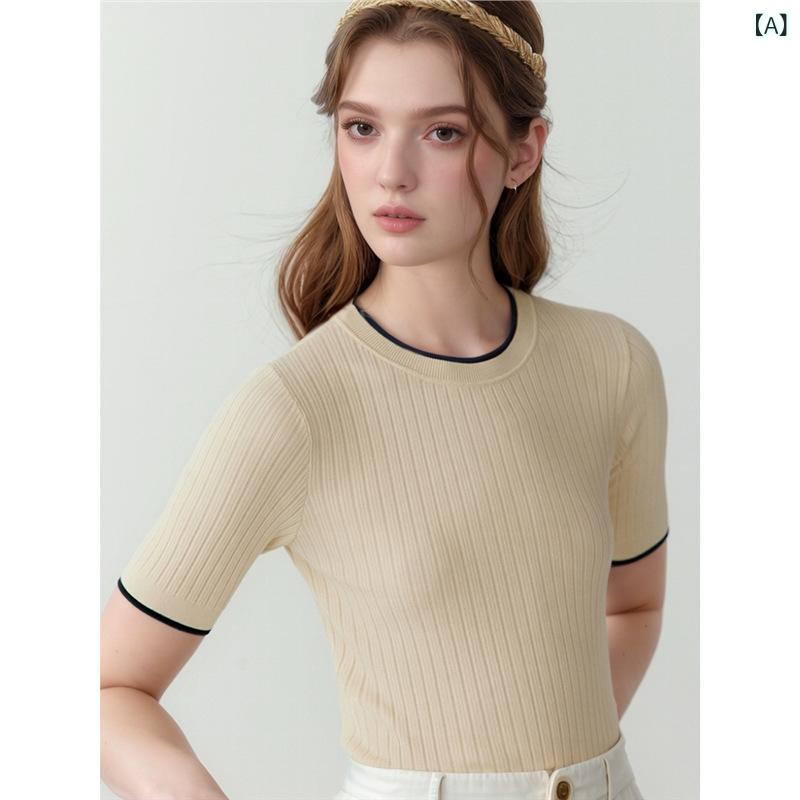 ノースリーブ レディース ノー 夏用 涼しい 無地 ICIC小 禾 婦人服 デパートの 春の シルク 綿の ニッ..