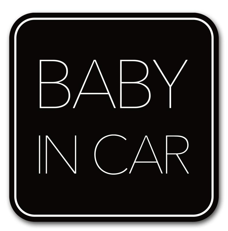 ベビーインカー マグネット【 シンプルデザイン 】Baby in car 赤ちゃん乗っています Baby On Board ステッカー サイン ブラック