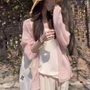 "冷感 レディースニット 薄手 サマーカーデ 夏用羽織 UVケア " &quot冷感 レディースニット 薄手 サマーカーデ 夏用羽織 UVケア &quot 韓国 系 馬 海 毛 灯籠 袖の 色が だるくて ゆったりしています。x2