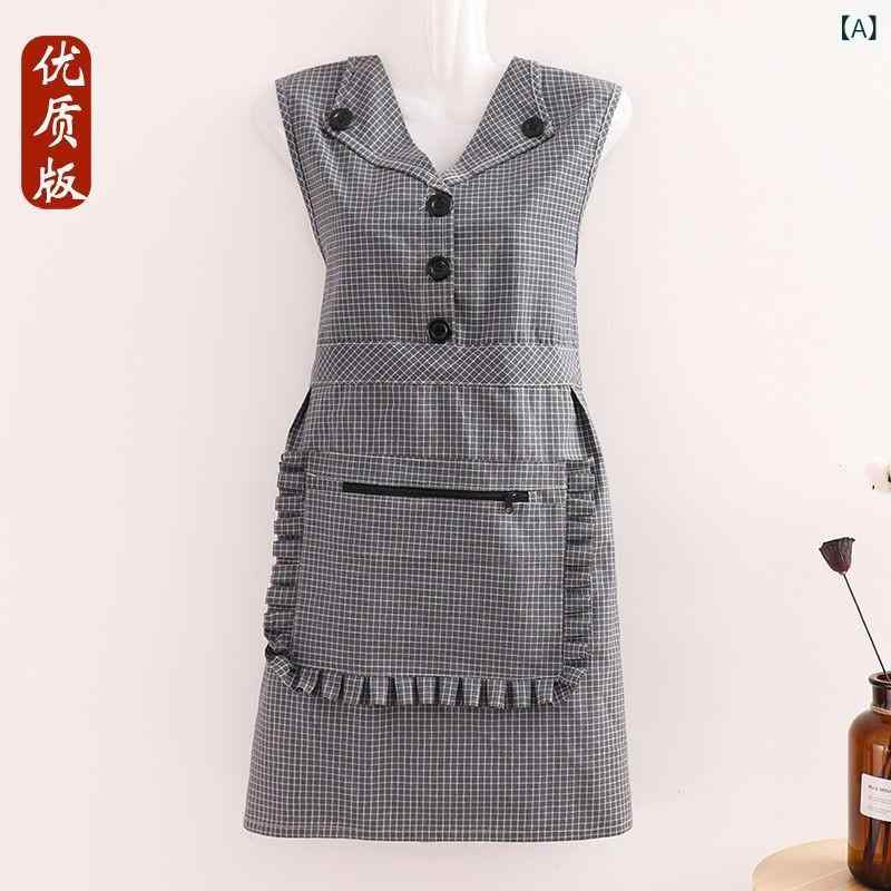 ノースリーブ レディース ノー 夏用 涼しい 無地 おしゃれな ジッパー ポケット エプロン ベスト 綿 耐..