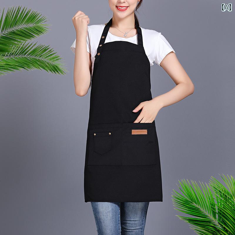 エプロン おしゃれ 撥水 保育士 かぶり型 ポケット付き ロゴ エプロン 家庭用 キッチン 防水 放 油 式..