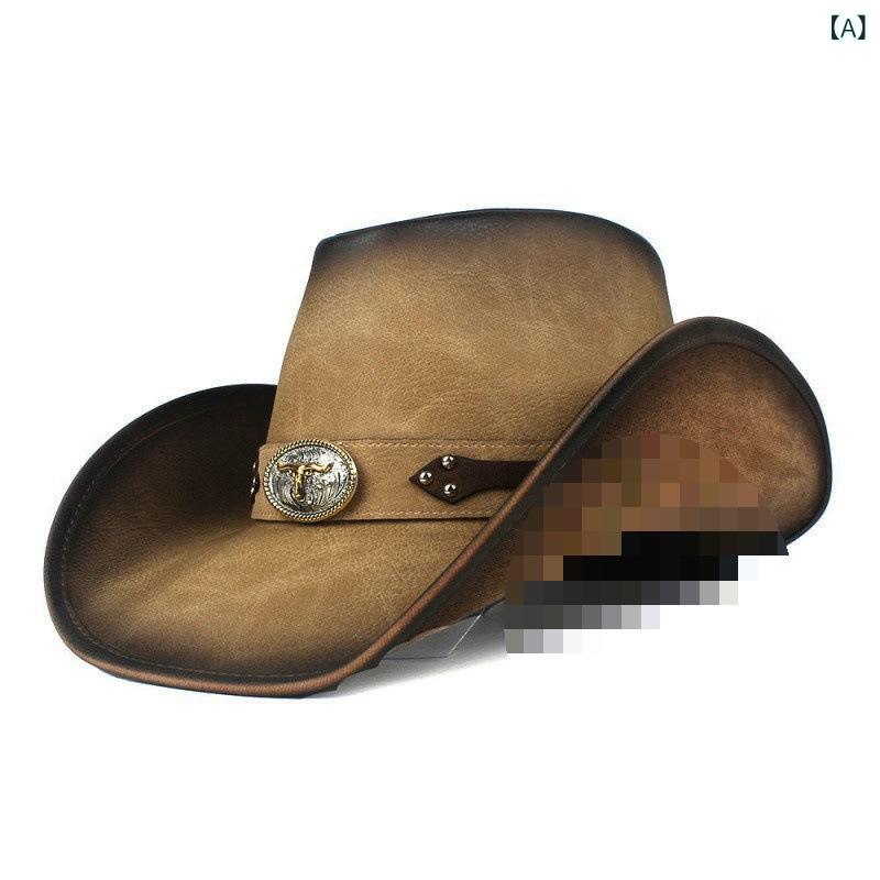 スカーフ付き帽子 レディース おしゃれ 帽子 日よけ対策 帽子 スカーフ付き帽子 レディース おしゃれ 帽子 日よけ対策 帽子 男女の 大きい 軒の 皮の 西部の カウボーイの 帽子は 馬に 乗って ビーチの 帽子の 太陽の 帽子の 大きい 頭の 周りの