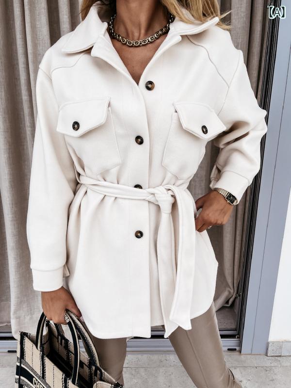 ショート丈 パーカー 羽織り用 アウター 春アウター ショート丈 パーカー 羽織り用 アウター 春アウター 欧米は して 秋冬に 襟の 単 列を ひっくり返して...