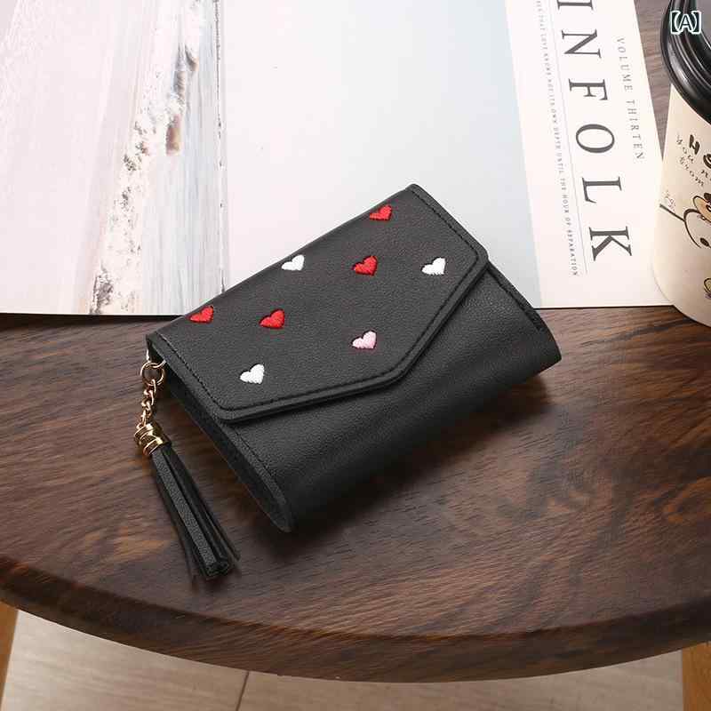 コンパクトウォレット 三つ折り ノー シンプル レディース メンズ かわいい レディース 短い 財布 刺繍..