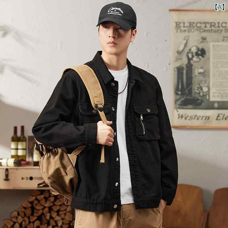 楽天新風堂春秋 アウター 薄手 メンズジャケット ライトジャケット 春秋 アウター 薄手 メンズジャケット ライトジャケット 大きいサイズ 紳士服の 春の新 商品の 重厚は デニムの ジャケットを 洗って ゆったりと しています。