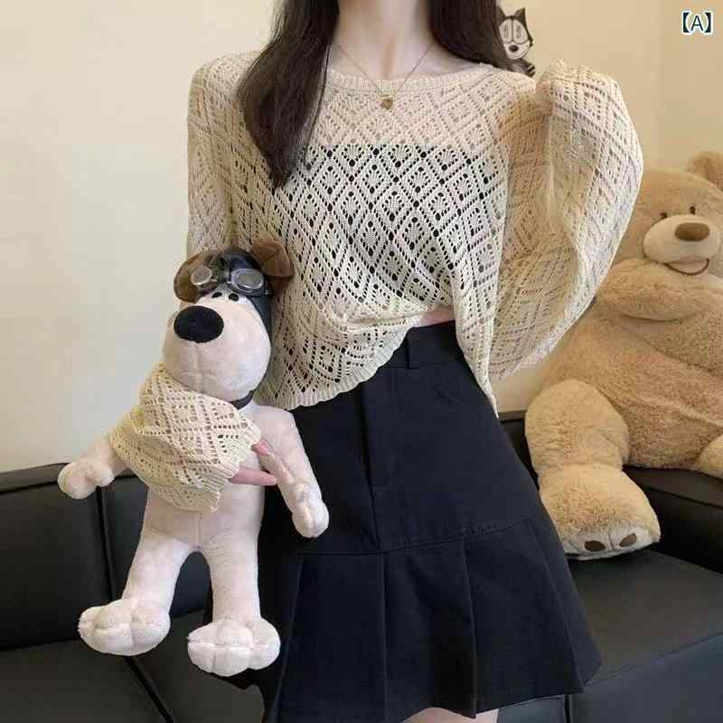 レイヤード風 ニット レディース 重ね着風 韓国ファッション セーター 秋冬 2024 夏の 新型の 薄手 上着の 婦人服の 頭は ゆったりしています。(4)