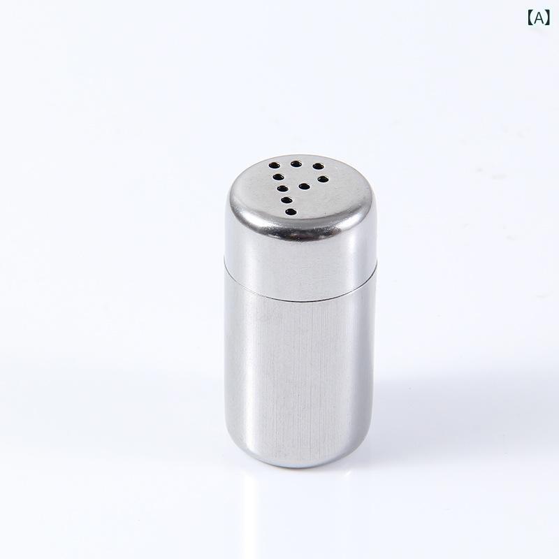 調味料ケース ミニ 携帯用 キャンプ アウトドア 収納 ステンレス 調味料 箱 胡椒 瓶 ミニ 携帯 散布 器 家庭用 調味料 缶 唐辛子 瓶x2