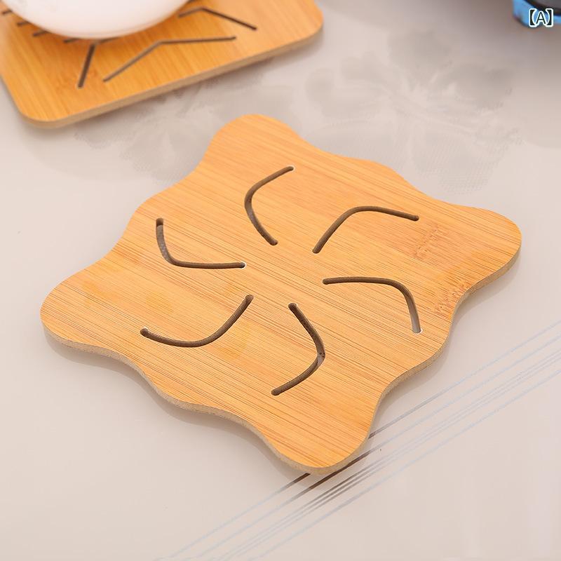コースター 北欧 おしゃれ テーブルウェア キッチン雑貨 木製 布 PVC の 透かし彫りの 木製の コースターの 台所の 食器は 厚手です。