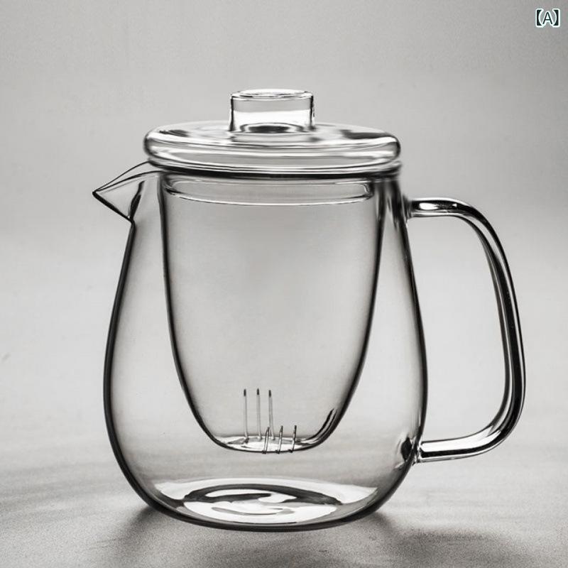 耐熱ガラス ティーポット おしゃれ ガラス 北欧 厚手 大きい ペンギンの ガラス ポットの 蓋 付きの 3つの カップの 透明な 濾 過 ポットの 花の ティーポットの 工夫の 茶器