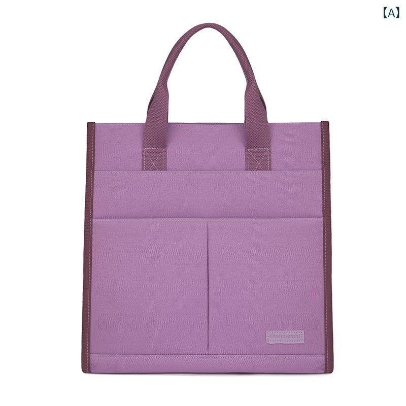 ビジネスバッグ 軽量 軽い ビジネスバッグ 軽量 軽い キャンバス オフィス ハンドバッグ で シンプル大容量 コンピュータ バッグ 軽量 ドキュメント バッグ トートバッグ