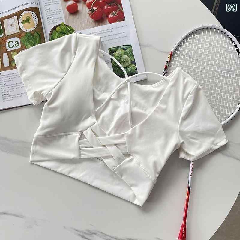 スポーツウェア レディース大きいサイズ ヨガウェア トップス【ちょうど良いゆる感】 Tシャツ ジャージ 2025 フィットネス 半袖 レディース スリム 魅惑的 美しい バック タイト トップ 夏 プロの ランニング ヨガ スポーツウェア