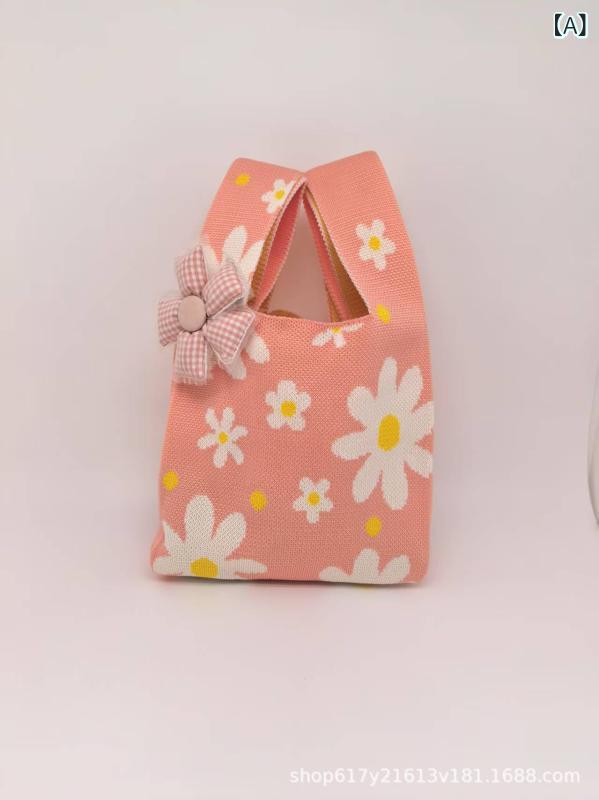 ノースリーブ レディース ノー 夏用 涼しい 無地 フラワー ニット ハンドバッグ お土産 ハンドバッグ ..