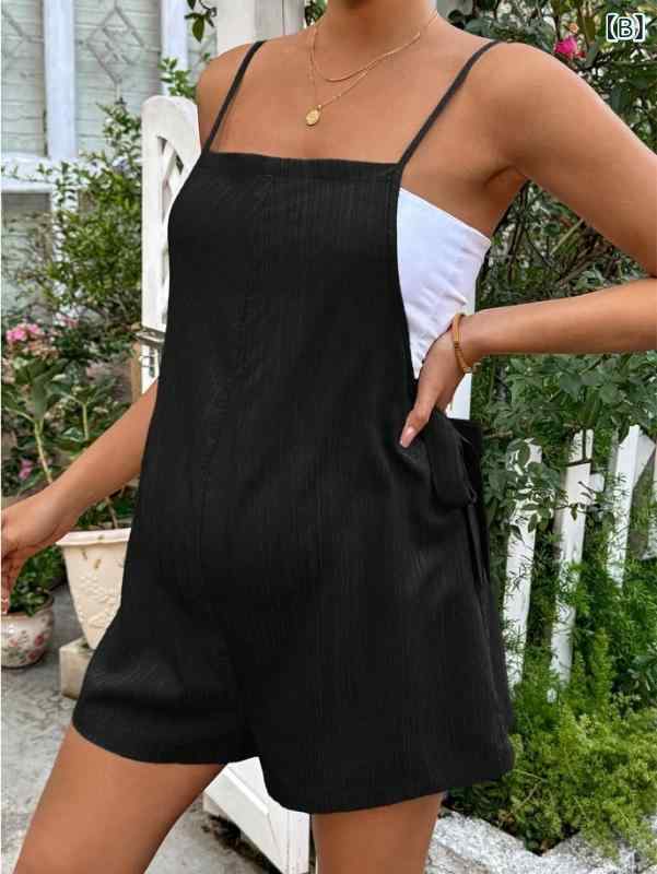 マタニティパンツ 妊婦服 産前産後 ストレッチ シンプル と アメリカ マタニティウェア 2025 クロスボーダー 夏 薄手 マタニティ 5 分 パンツ 調節可能 ウエスト マタニティ オーバー オール ショーツ 2