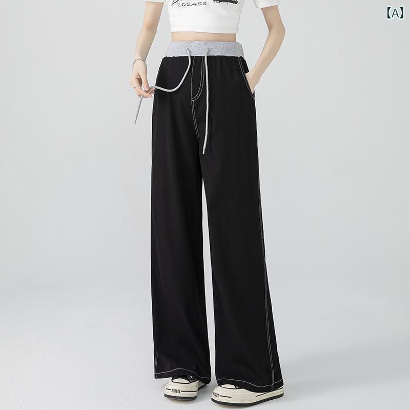 マタニティパンツ 妊婦服 産前産後 ストレッチ シンプル 妊婦の ズボンの 夏の シルクの ジーパンの 薄手 タイプの 潮のお母さんの 外は ゆったりしていて カジュアル 小さい 背の 狭い 版を 着て やせている 広 腿の ズボンを 現します。