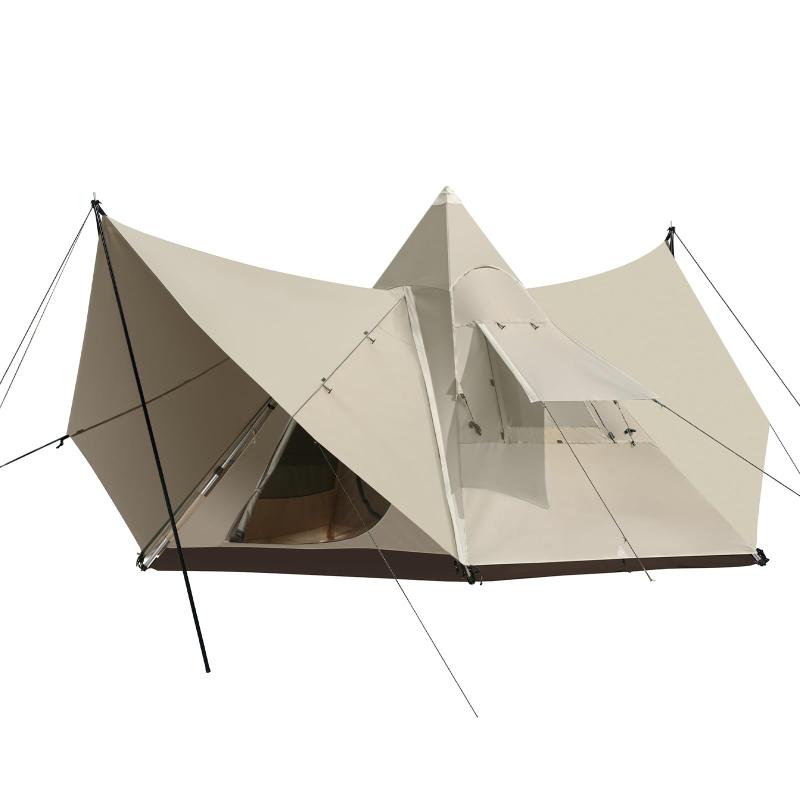 楽天新風堂CAMEL CROWN 大型テント 二重層キャンプテント 5-6人用 ファミリー ピラミッド型 UVカット サンシェード UPF50+ 日焼け対策 PU3000mm 防水防雨