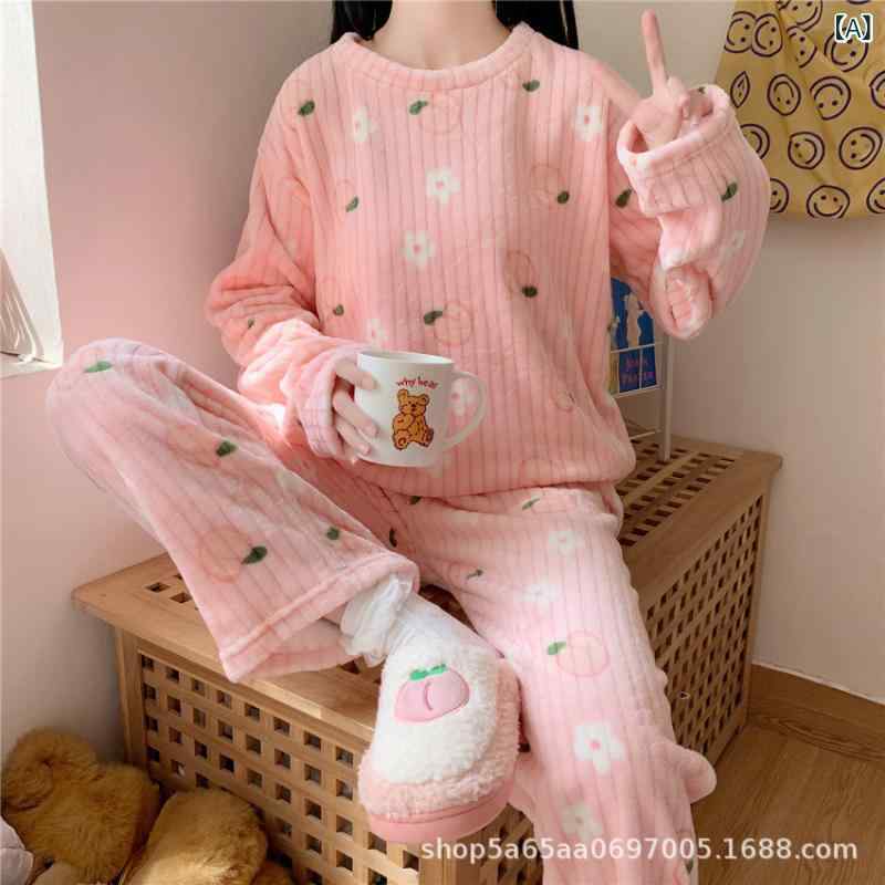 ルームウェア ノー 部屋着 ルームウェア ノー 部屋着 2025 秋冬 暖かい スーツ コーラル 裏起毛 暖かい..