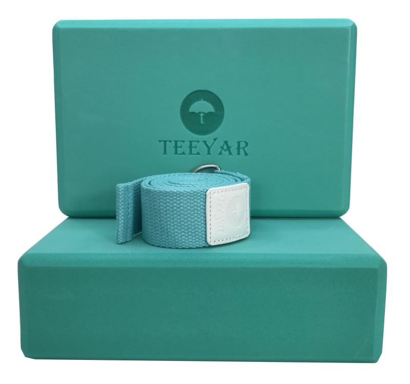 Teeyar 襬֥å(襬֤ä) 2ĥå23 x 15 x 7.2cm ι̩(/220g x2)  襬ȥå(襬٥) 185cm 񤷤ݡ(Yoga blocks strap set)