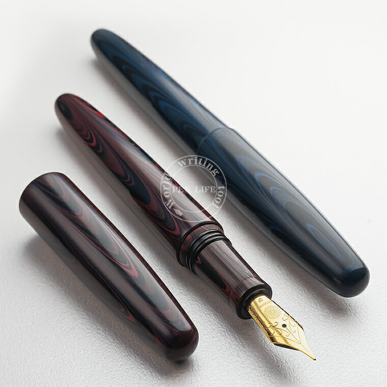 【WA275】新作！【WANCHER/ワンチャー】 夢万年筆 DREAM PEN 誠エボナイト マーブルブルー / マーブルレッド　ドイツ製ニブ【ブランド 保証 正規品 限定 国産天然ゴム シガータイプ 葉巻型 キングサイズ 太軸 職人手作りの魅力 Kickstarter 即納/宅配便対応】