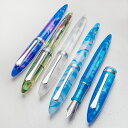 【PBS3】【PENBBS】カラフルなアクリル 万年筆 F(細字) コンバーター式 No.480【即納 宅配便・ミニゆうパケット対応 マーブル軸 ブルー ホワイ...