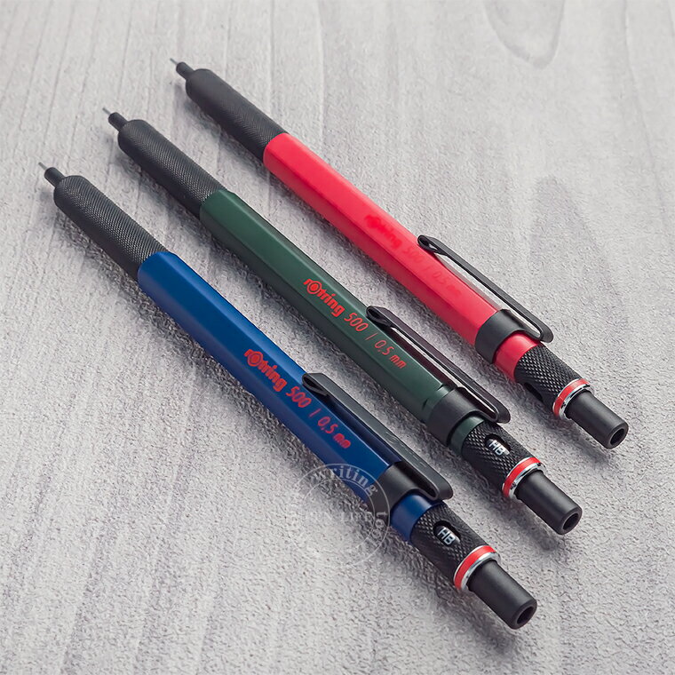 【RO15】【ROTRING / ロットリング】rotring500 製図用 シャープペンシル 0.5mm ブルー / グリーン / レッド【即納 六角 シャーペン】