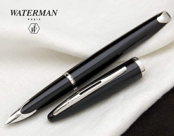 【即納】【WATERMAN/ウォーターマン】CAREN/カレン魅惑の黒！ブラックシーST　万年筆仏蘭西の漆黒　18金　F（細字）【宅配便対応】