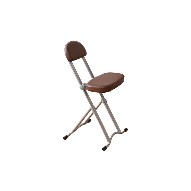 高さ調節チェア ホワイト ブラウン 折り畳み椅子 ダイニングチェア 無段階高さ調整 コンパクト収納 イス 折畳みチェア スチール脚 背もたれ付 持ち運び便利