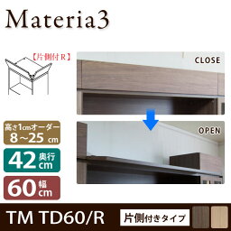 Materia3 TM D42 TD60 【奥行42cm】 【右開き】 トールドア 片側付きタイプ 幅60cm 高さ調節扉 高さ8〜25cm(1cm単位オーダー) 目隠し