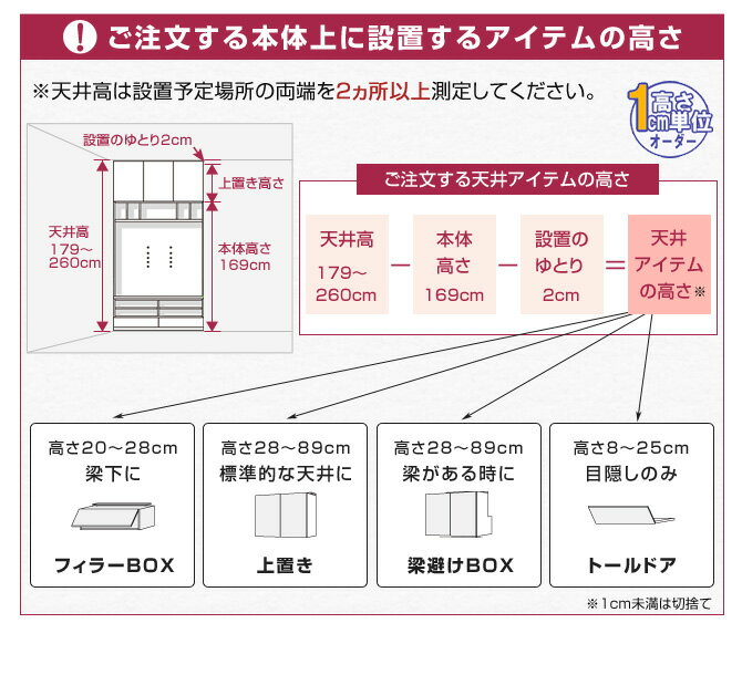 Materia3 TM D42 HB40 H28-35 【奥行42cm】 【右開き】 梁避けBOX 幅40cm 高さ28〜35cm(1cm単位オーダー) [3]