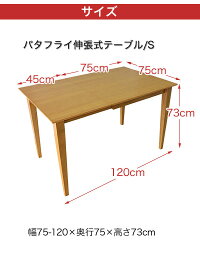 【送料無料】『N.キッチンライフダイニングシリーズ』伸縮自在!便利な伸長式ダイニングテーブル(75-120cmタイプ)