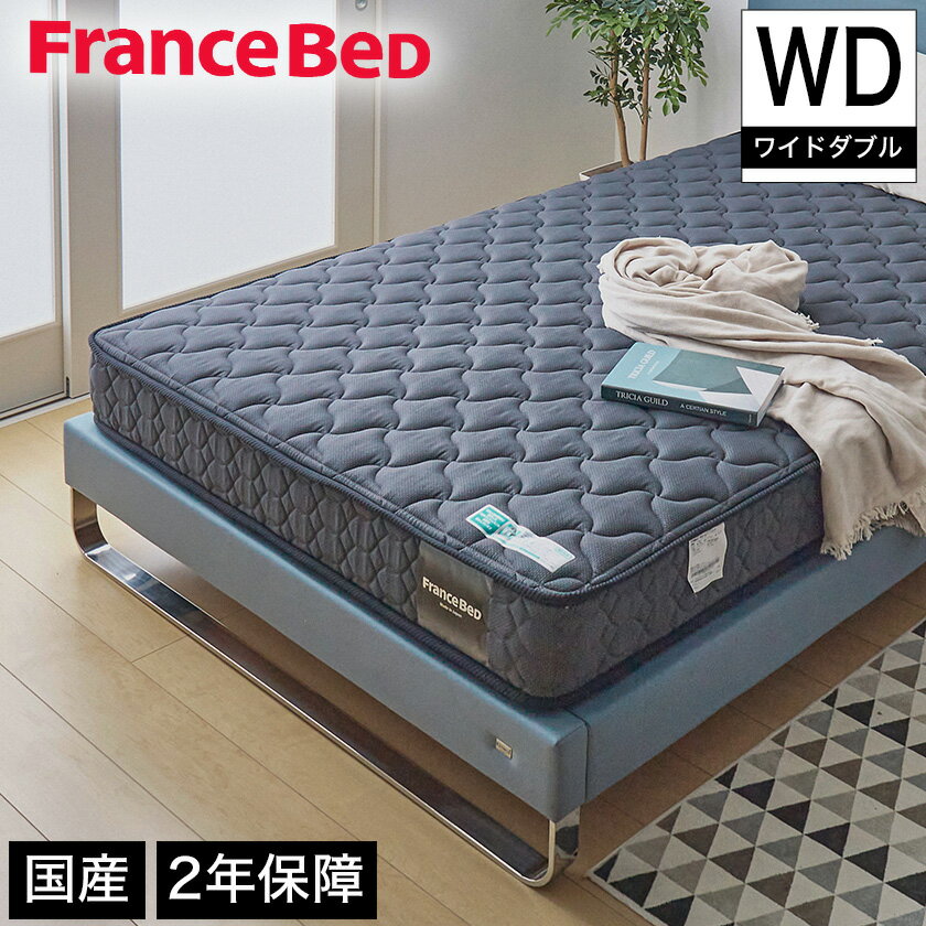 Wide-Double - ＼エントリーでポイント12倍★4/1限定／ フランスベッド マットレス ワイドダブル 2年保証 寝返りしやすい 通気性良い 防ダニ 抗菌 防臭 ツインサポート 高密度連続スプリングマットレス TW-010α ワイドダブルサイズ 日本製 【受注生産品】