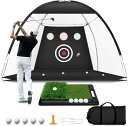 ゴルフネット トレーニングネット 練習用 ゴルフトレーニングネット ゴルフテント スイング練習 テント型 練習器具 多機能 室内 室外 組立式ゴルフネット 収納...