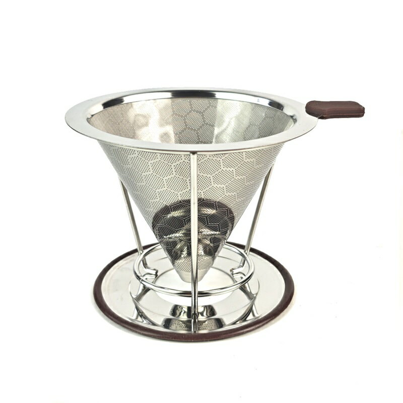コーヒードリッパー 分離式 ステンレスフィルター 器具 2層メッシュ コーヒーフィルター ペーパーレス ..