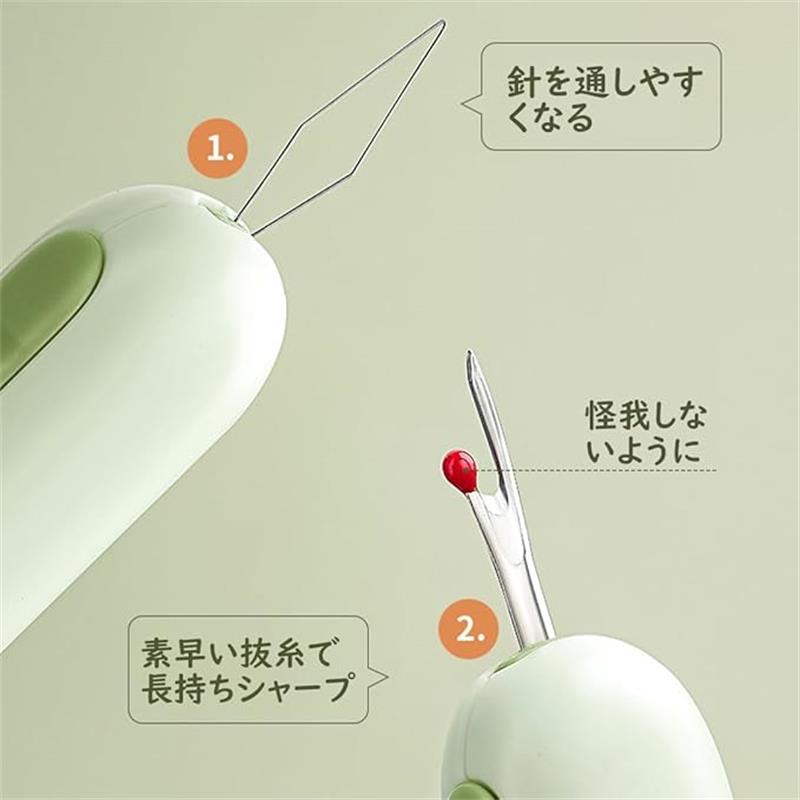 2in1 糸通し ひも通し 抜糸器 3個入り ミシン糸 糸通し針 針結び器 糸切り用 刺繍...
