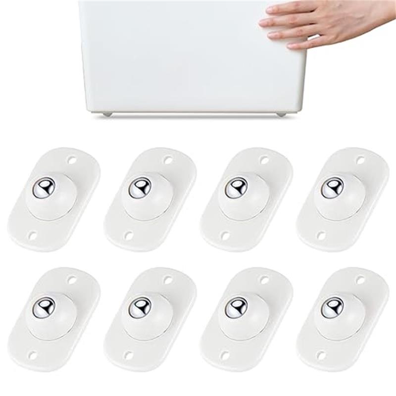 自己粘着性ミニキャスターホイール、ステムキャスターローラーベアリング、360°回転ユニバーサルホイール、ゴミ箱、収納ボックス、小型家具用粘着プーリー 8個セット