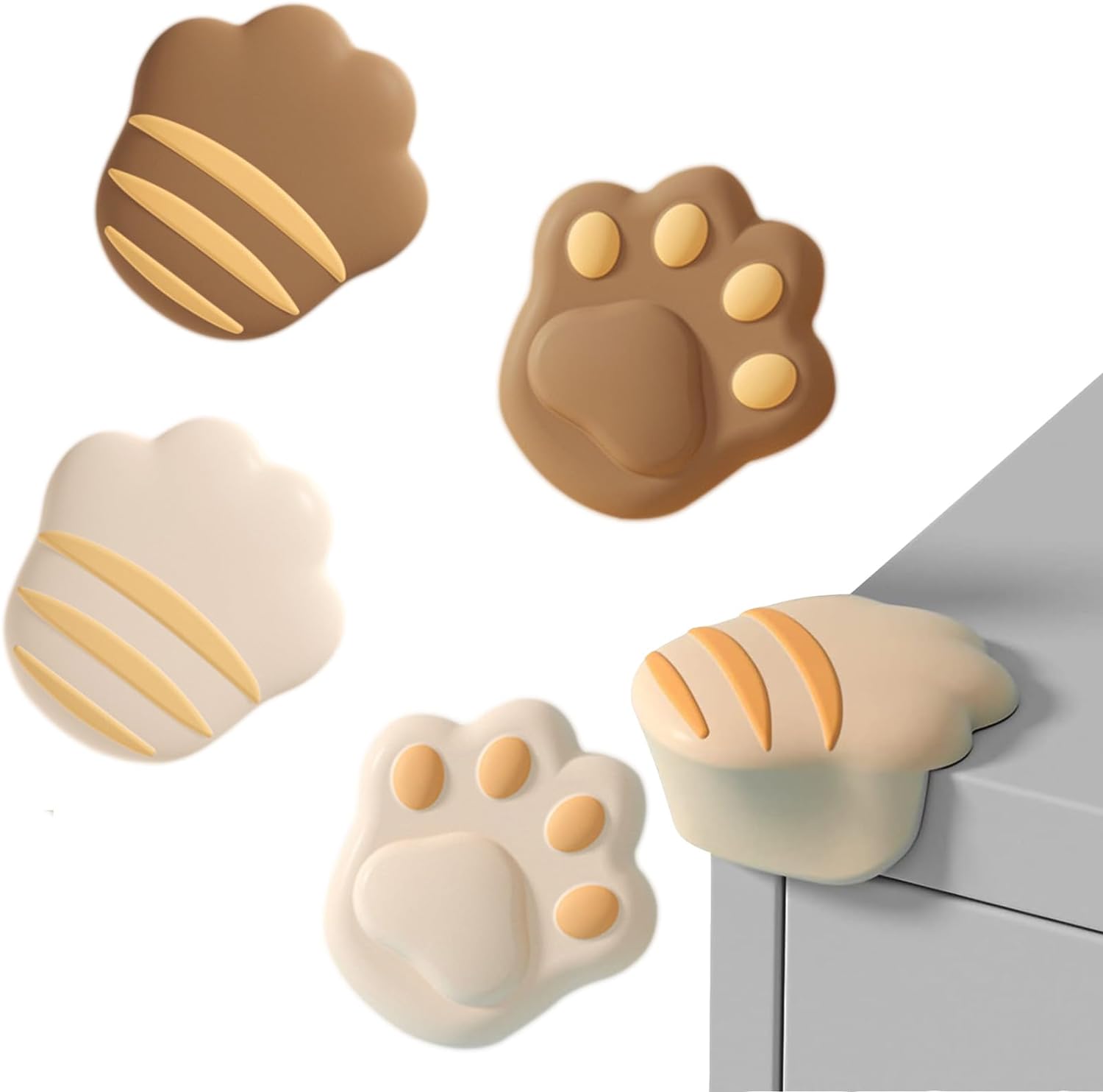 4個セット コーナークッション 4個セット をかわいく 強力両面テープ ベビーガード ケガ防止 地震対策 けがの予防 テーブル 椅子 茶幾 尖角 油煙機 ドア窓保護カバー 保育園での使用 トラ 猫の手