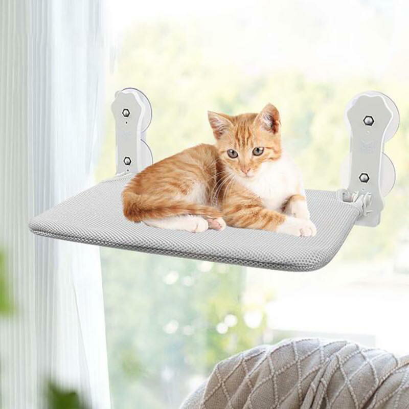 猫窓ハンモック 折りたたみ式 猫窓 止まり木 強力吸盤4個 コードレス猫 ハンモック...