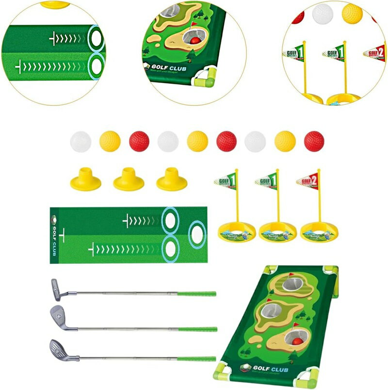 子供用ゴルフセット おもちゃ スポーツ ゴルフクラブ ミニゴルフ プレイセット 裏...