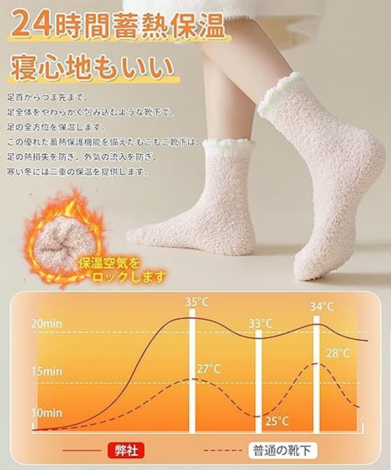靴下 レディース 秋冬 7足セット【24時間蓄...の紹介画像3