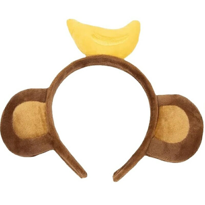 ヘッドバンド カチューシャ 猿 おさる ヘッドバンド バナナ モンキー耳 ぬいぐるみ ヘッドバンド 動物 ..