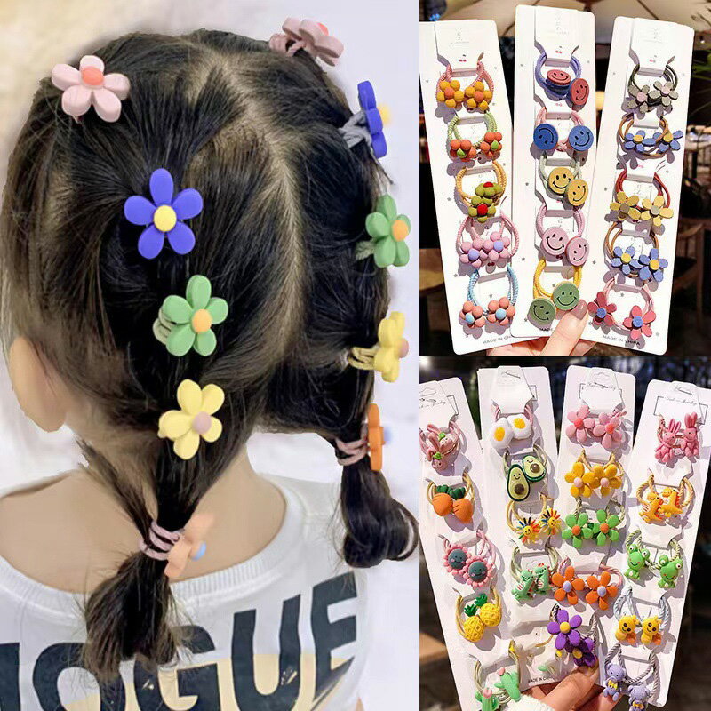 【セット内容】ヘアゴム × 10個セット 【サイズ】モチーフサイズ： 約2cm , ゴム直径： 約3cm