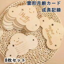 雲形 ウッド 8枚セット 月齢カード 写真道具 ニューボーンフォト 月齢フォト ベビーマンスリーカッド 記念日フォト 出産祝い 赤ちゃん 新生児 成長記録 撮影道具