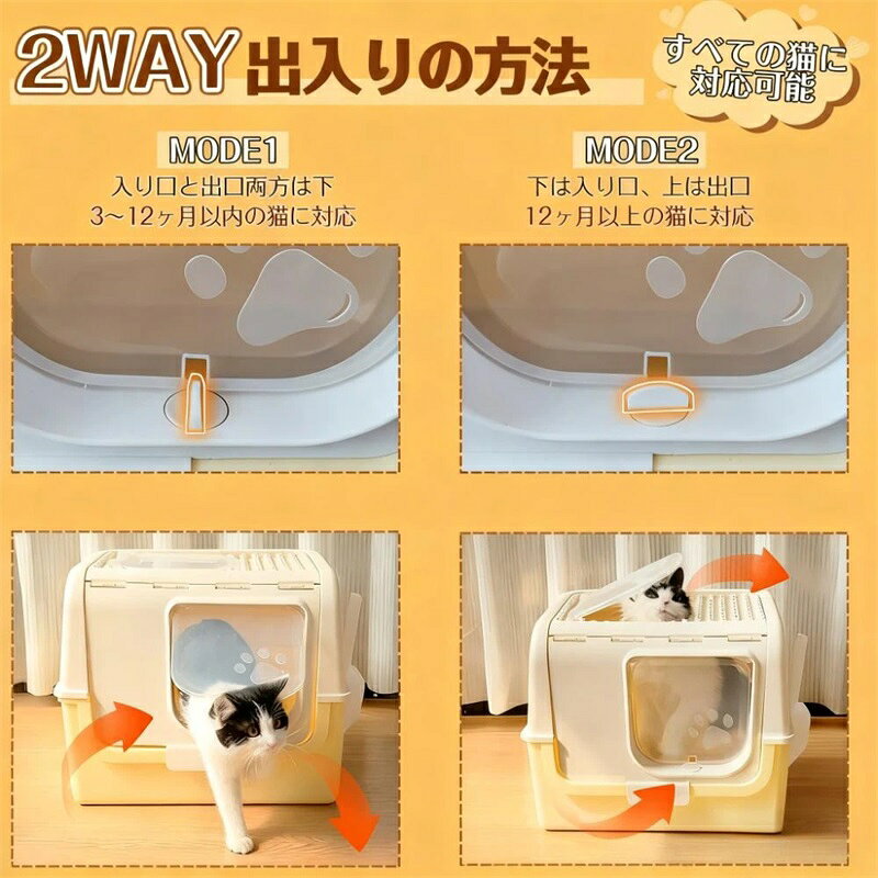猫 トイレ 脱臭シート付 上から猫トイレ スコップ付 ドーム ワイドサイズ 清潔 大...