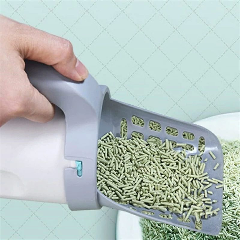 猫 スコップ 猫砂 トイレ ケース付き お手入れ 猫 トイレ用スコップ 砂取り用品 2イン1 コップ ゴミ箱..