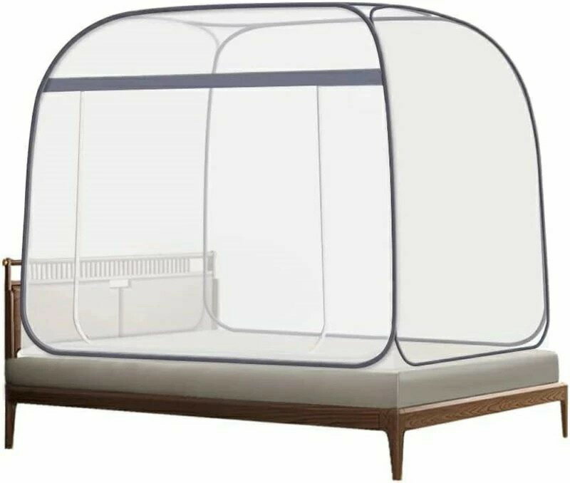 【蚊帳ワンタッチ】蚊帳 かや テント式 120cm ワンタッチ 蚊よけ 底生地付き 虫よけ ムカデ対策 防虫用ネット (120*200*150CM)
