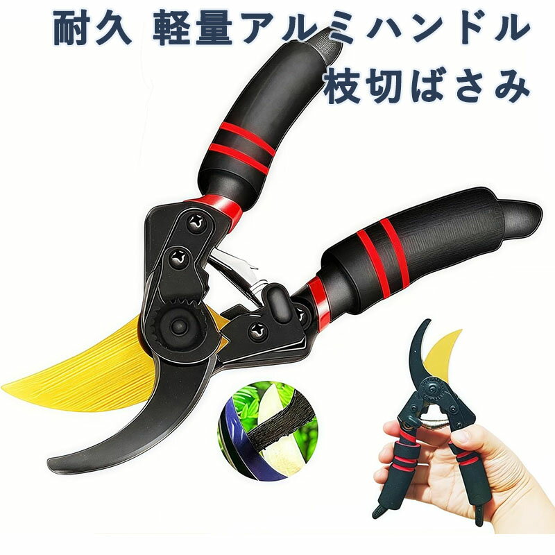 剪定ばさみアップグレード版開口角度の調整が可能で、握りやすい高炭素鋼 フッ素コーティング 枝切ばさみ 耐久 軽量アルミハンドル 人間工学設計握り心地が良い 錆びにくい 観葉植物用剪定ばさみ 園芸ハサミ 植木鋏 盆栽 ガーデニング