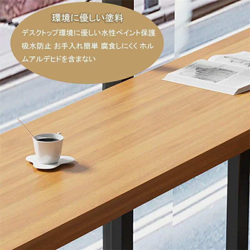 無垢材製 カウンターテーブル テーブル カウンターテーブル ハイテーブル 天然無垢材 強力な耐荷重能力 耐腐食性と防湿性 バーカウンターテーブル 安全で環境に優しい 滑り止めマット付き 頑丈で耐久性があり バーやカフェに適しています(180x40x105cm) [3]