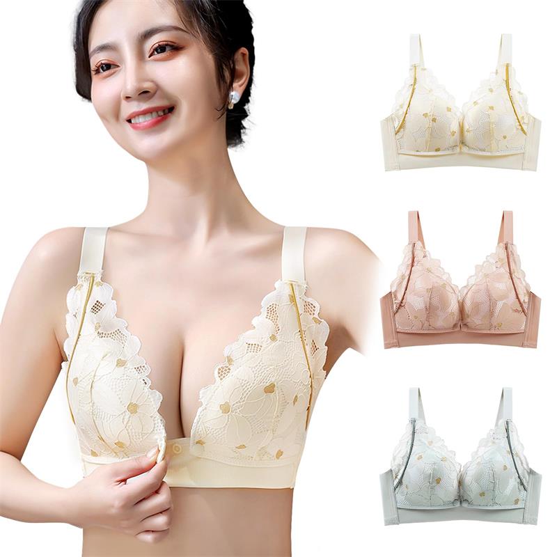授乳ブラ マタニティブラ 前開きブラジャー ナイトブラ ノンワイヤー 垂れ防止 脇高設計 授乳ブラジャー 綿 授乳ブラ 大きいサイズ 可愛い 前開きブラ 授乳 レース フロントオープン サイズ調整可能 着脱簡単 産前産後兼用