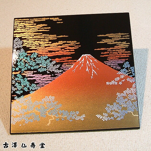 山中漆器 マウスパッド富士山桜