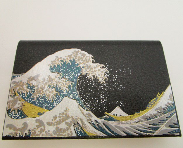 山中漆器 カードケース波