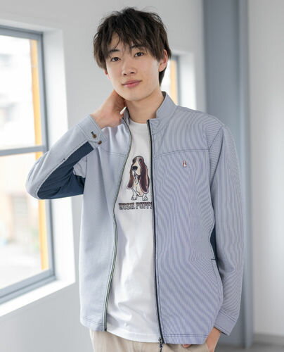Hush Puppies（ハッシュパピー） DRYサッカー布切替ブルゾン メンズ 長袖